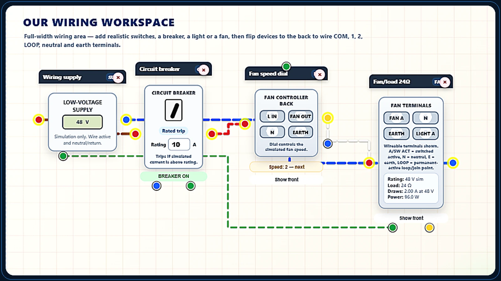 WireMate fan controller wiring simulator